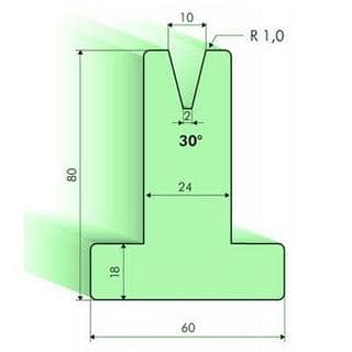 30° T-dies, H=80mm