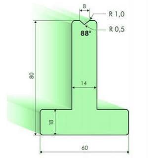 88° T-dies, H=120mm