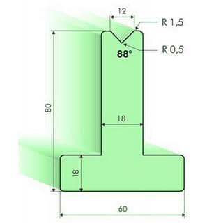 88° T-dies, H=120mm