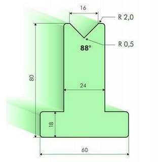 88° T-dies, H=120mm