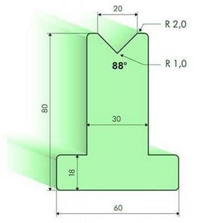 88° T-dies, H=120mm