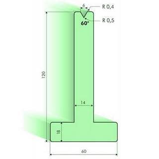 60° T-dies, H=120mm