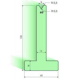 60° T-dies, H=120mm