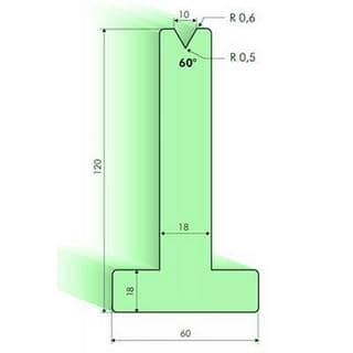 60° T-dies, H=120mm