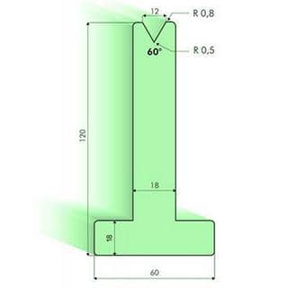 60° T-dies, H=120mm