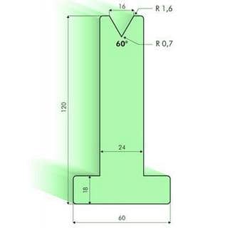 60° T-dies, H=120mm