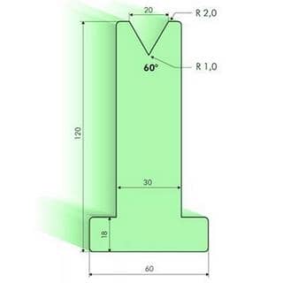 60° T-dies, H=120mm
