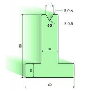60° T-dies, H=80mm