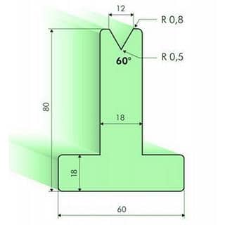 60° T-dies, H=80mm