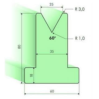 60° T-dies, H=80mm