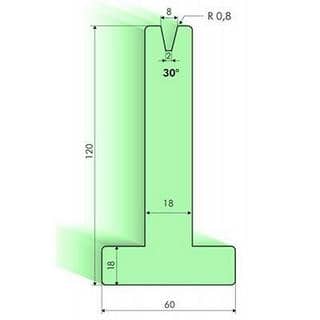 30° T-dies, H=120mm