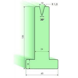 30° T-dies, H=120mm