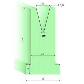 30° T-dies, H=120mm