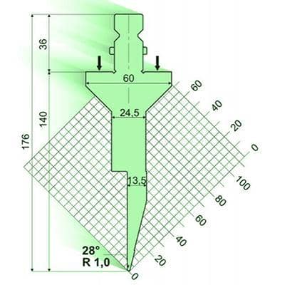 28° Punches/top-tools