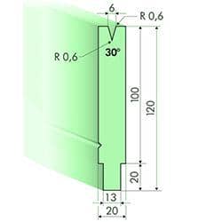 30° Dies, H=100mm