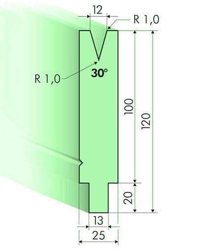 30° Dies, H=100mm