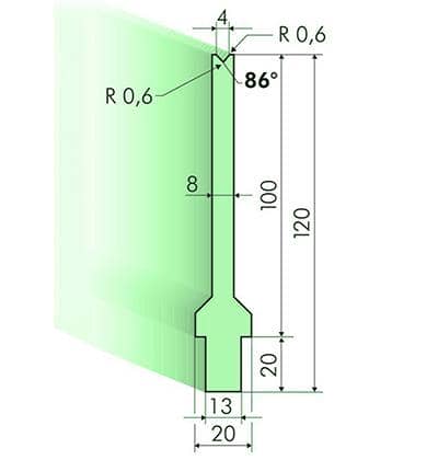 86° Dies, H=120mm