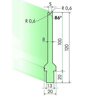 86° Dies, H=120mm