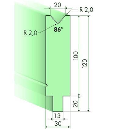86° Dies, H=120mm