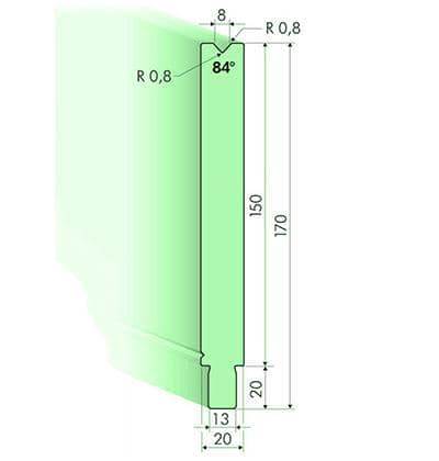 84° Dies, H=150mm