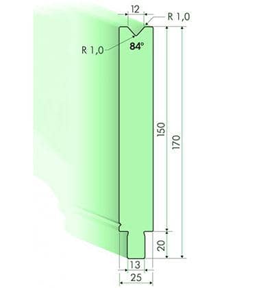 84° Dies, H=150mm