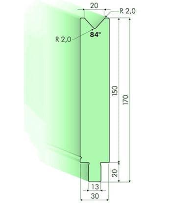 84° Dies, H=150mm