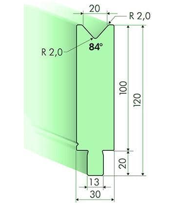 84° Dies, H=100mm