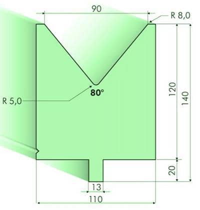 80° Dies, H=120mm