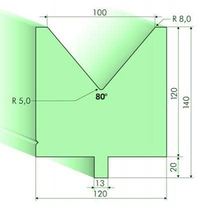 80° Dies, H=120mm