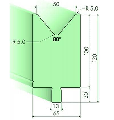 80° Dies, H=100mm