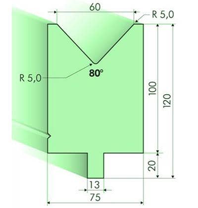 80° Dies, H=100mm