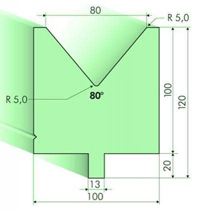 80° Dies, H=100mm