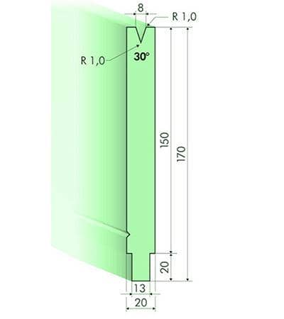 30° Dies, H=150mm
