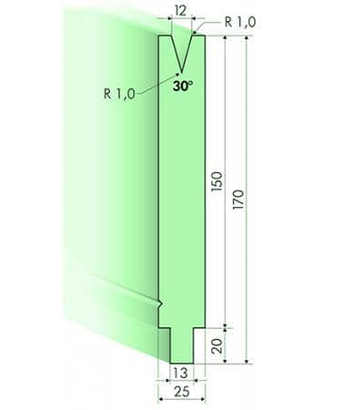 30° Dies, H=150mm