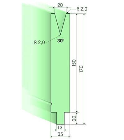 30° Dies, H=150mm