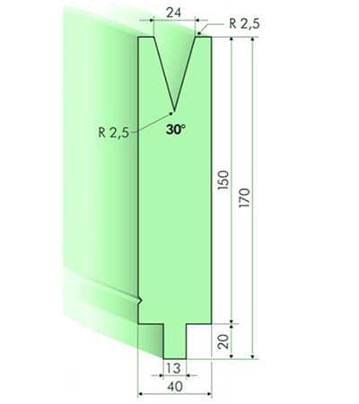 30° Dies, H=150mm