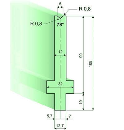 78° Dies, H=90mm