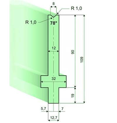 78° Dies, H=90mm