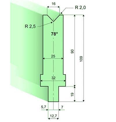 78° Dies, H=90mm