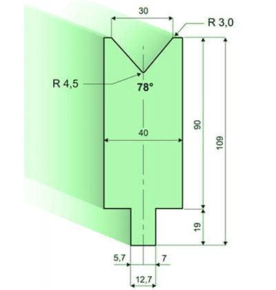78° Dies, H=90mm