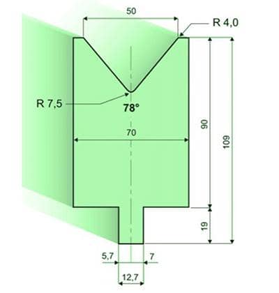 78° Dies, H=90mm
