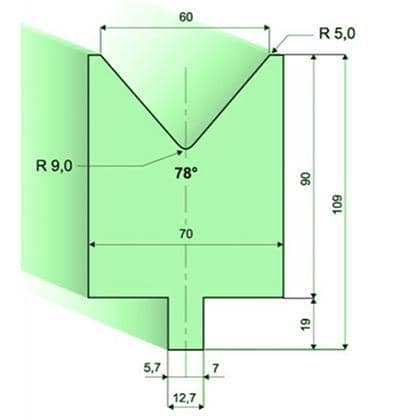 78° Dies, H=90mm