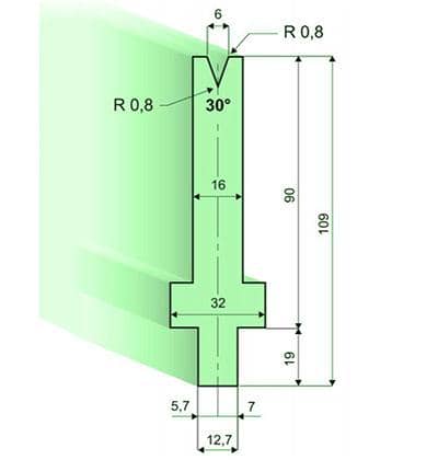 30° Dies, H=90mm