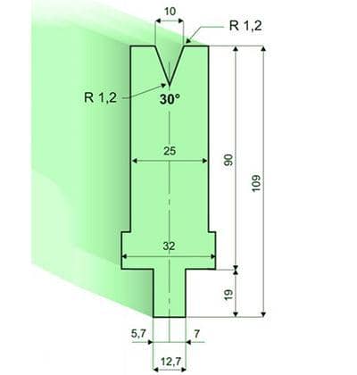 30° Dies, H=90mm
