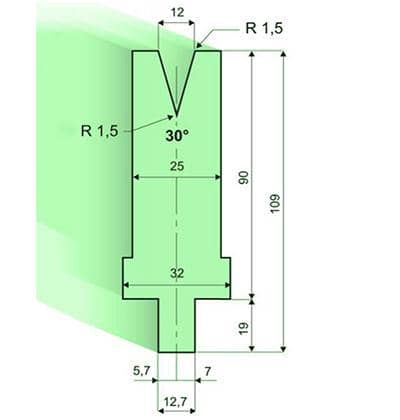 30° Dies, H=90mm