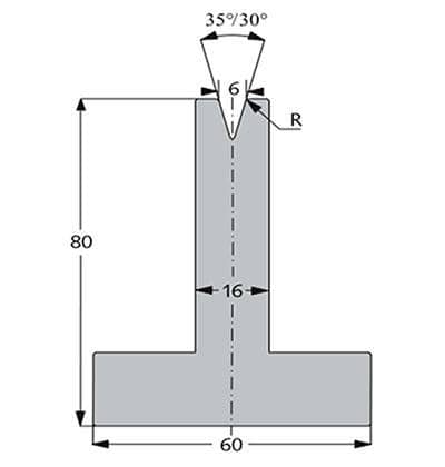 35° Dies, H=80mm