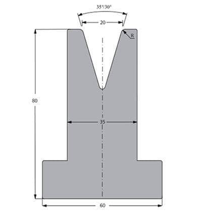 35° Dies, H=80mm
