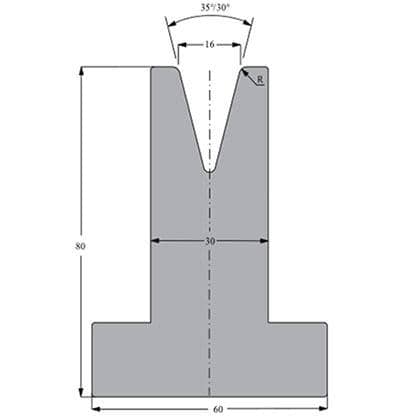 35/30° Dies, H=80mm