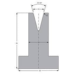 35/30° Dies, H=80mm