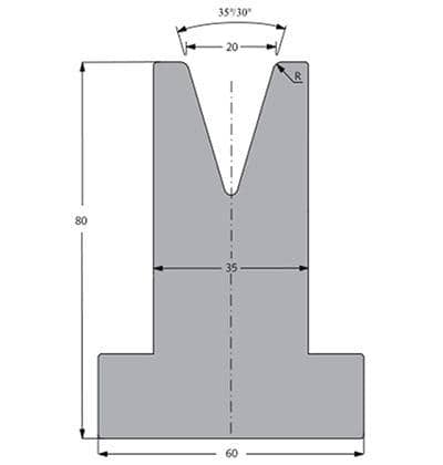 35/30° Dies, H=80mm